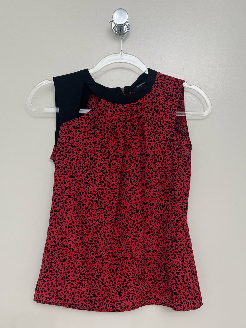 NWOT Nanette Lepore Red Animal Print Silk Blouse Size 0
